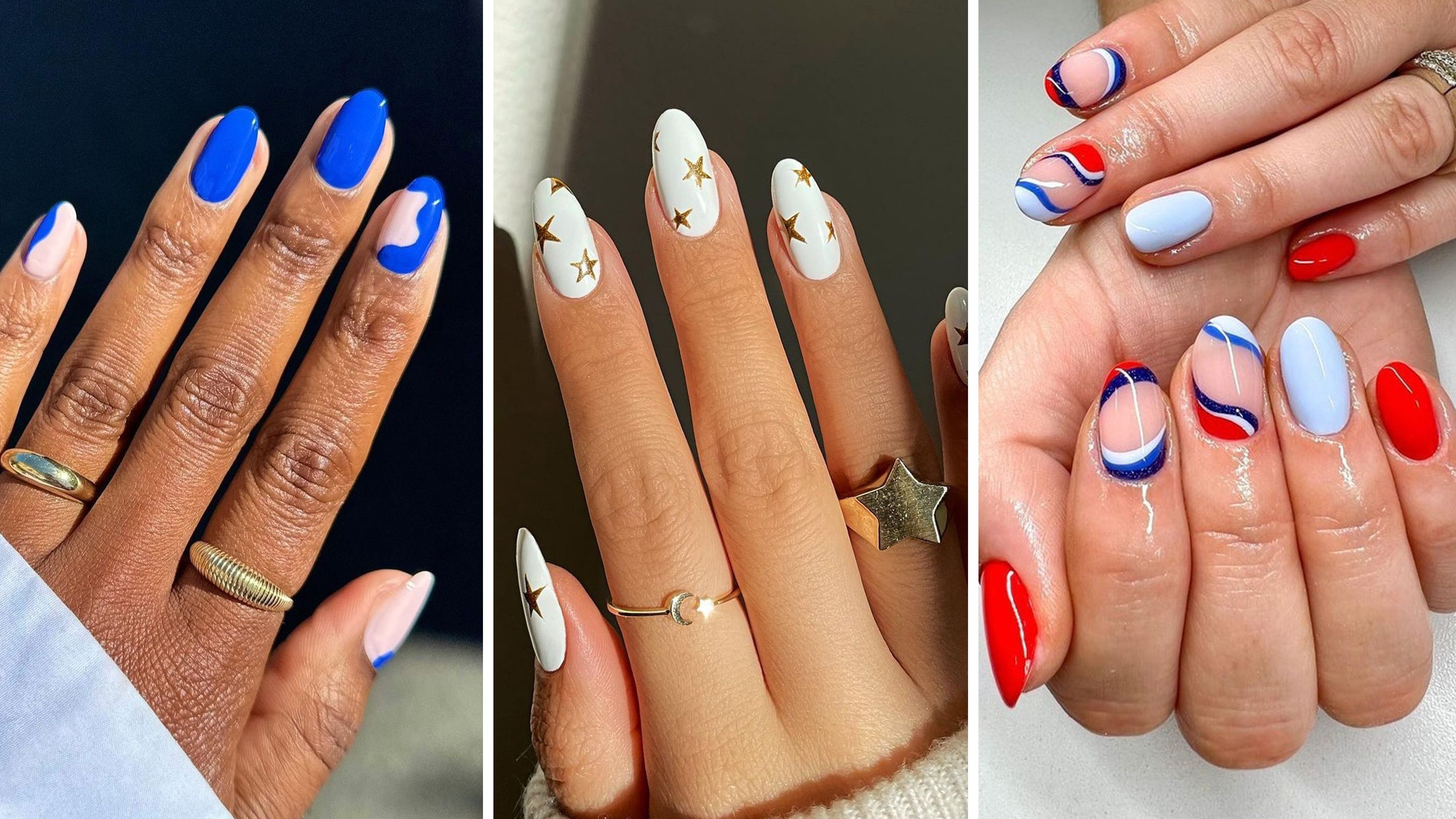 13 Subtle Fourth of July Nails That'll Make You the Star of the Celebration! - 1. Blue Elegance with a Splash of White