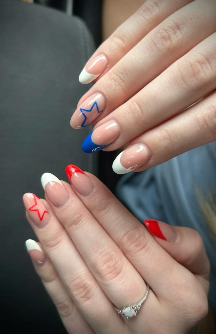 13 Subtle Fourth of July Nails That'll Make You the Star of the Celebration! - 10. Dotted Stars on White
