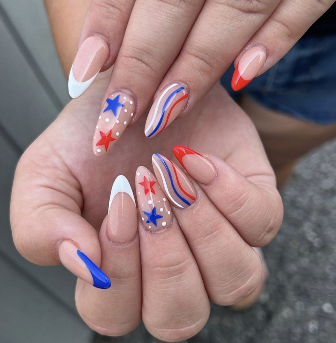 13 Subtle Fourth of July Nails That'll Make You the Star of the Celebration! - 5. Stars and Stripes in a Chic Design