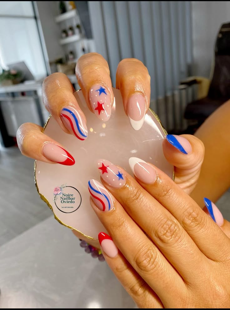 13 Subtle Fourth of July Nails That'll Make You the Star of the Celebration! - 6. Minimalist Star Accents