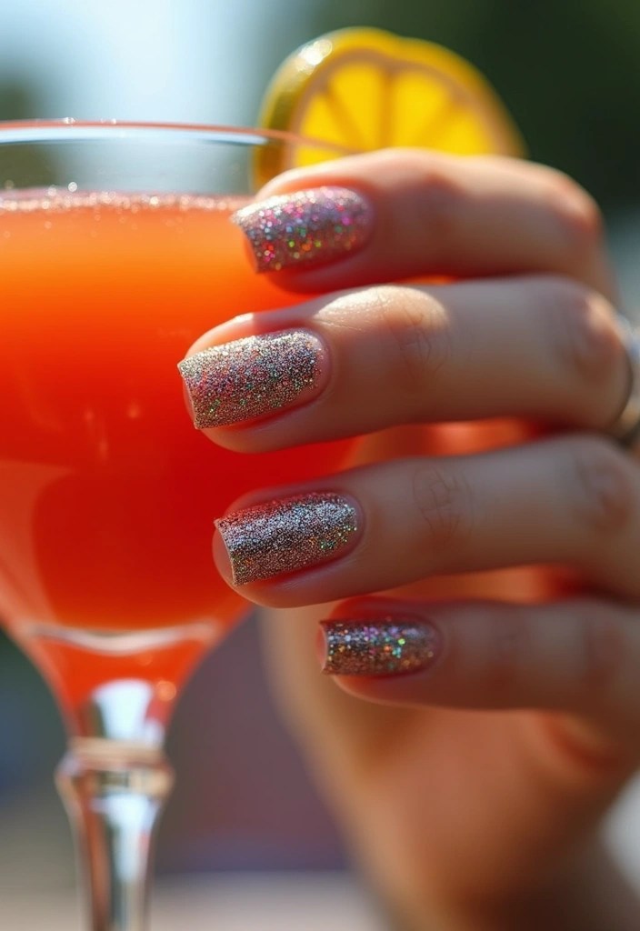 14 Gorgeous Summer Biab Short Nail Inspirations You Can't Miss! - 3. Glitter Galore