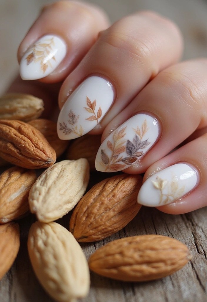 14 Minimalist Almond Nails That Will Make You Say 'Less Is More!' - 7. Nature-Inspired Design