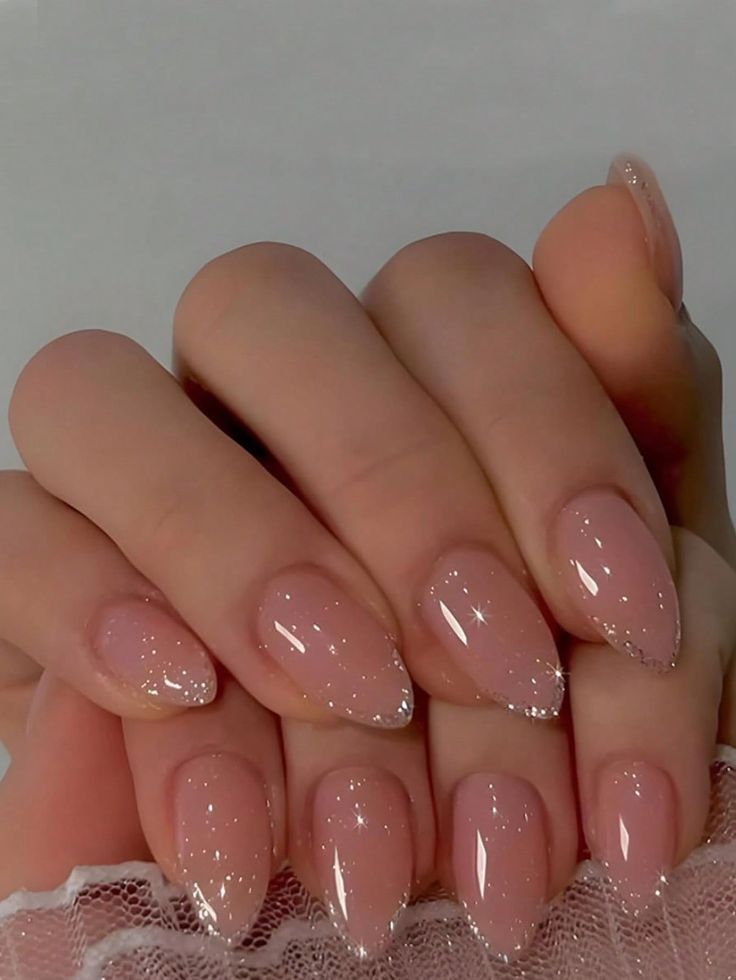 15 Chic American Manicure Nails Looks That Are Perfect for Any Occasion! - 2. Glittery French Tips