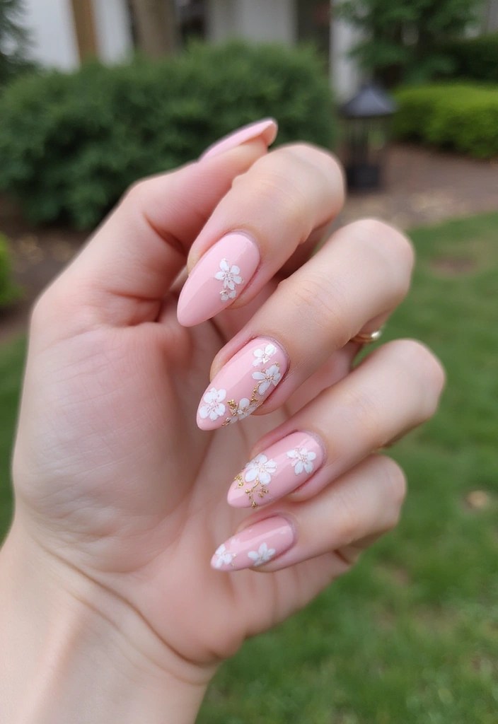 15 Dreamy Cherry Blossom Nail Art Ideas That Scream Spring Vibes - 1. Soft Pink Petals