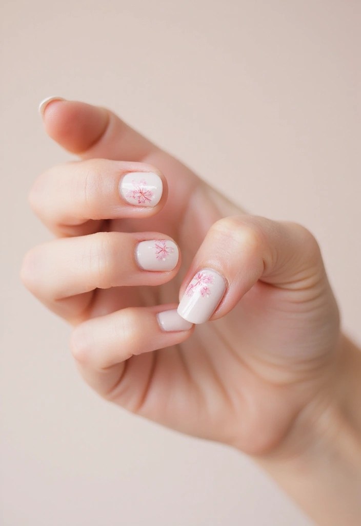 15 Dreamy Cherry Blossom Nail Art Ideas That Scream Spring Vibes - 12. Cherry Blossom Minimalism