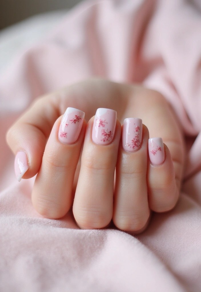 15 Dreamy Cherry Blossom Nail Art Ideas That Scream Spring Vibes - 6. Classic French with a Twist