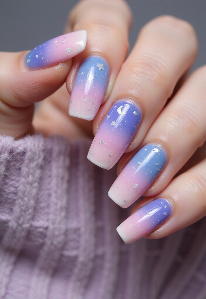 15 Enchanting Castlecore Nail Designs That'll Make You Feel Like Royalty! - 13. Romantic Pastel Galaxy