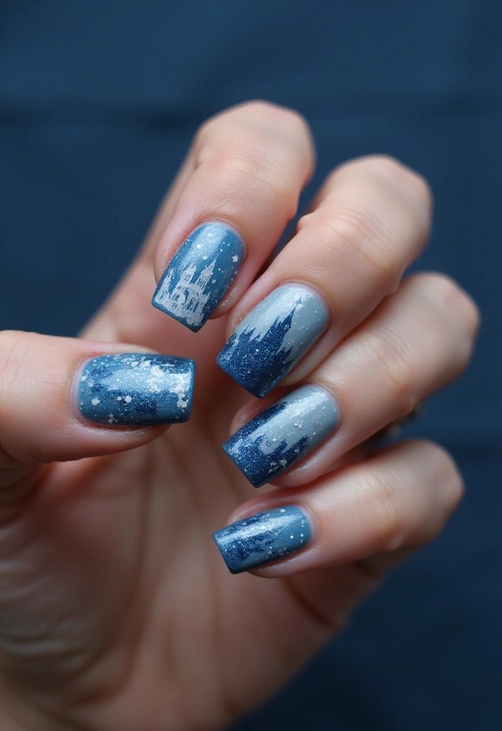 15 Enchanting Castlecore Nail Designs That'll Make You Feel Like Royalty! - 3. Castle Silhouettes