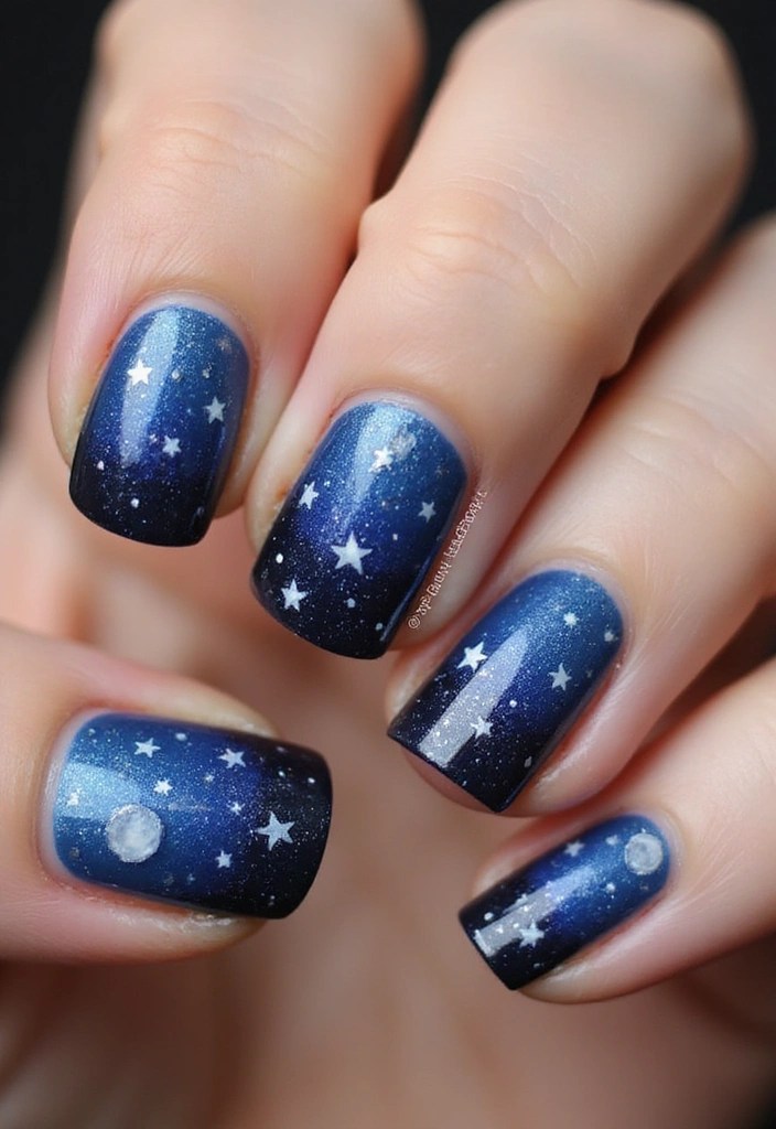 15 Enchanting Castlecore Nail Designs That'll Make You Feel Like Royalty! - 5. Celestial Inspirations
