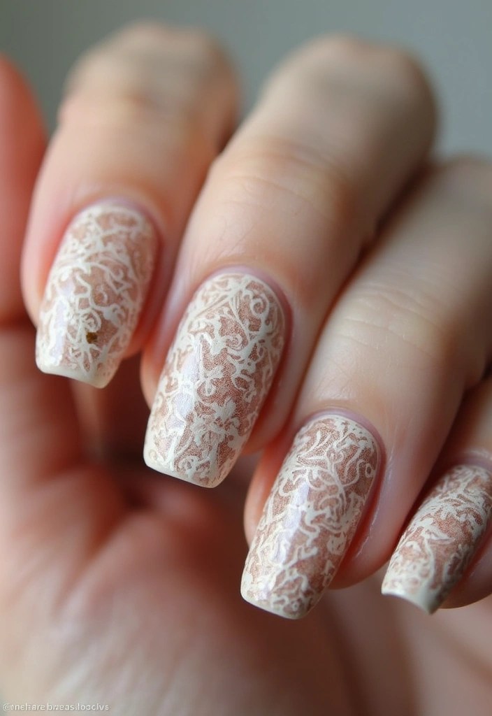 15 Enchanting Castlecore Nail Designs That'll Make You Feel Like Royalty! - 6. Victorian Lace Designs