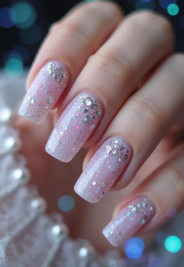 15 Enchanting Castlecore Nail Designs That'll Make You Feel Like Royalty! - 8. Fairy Dust Sparkle