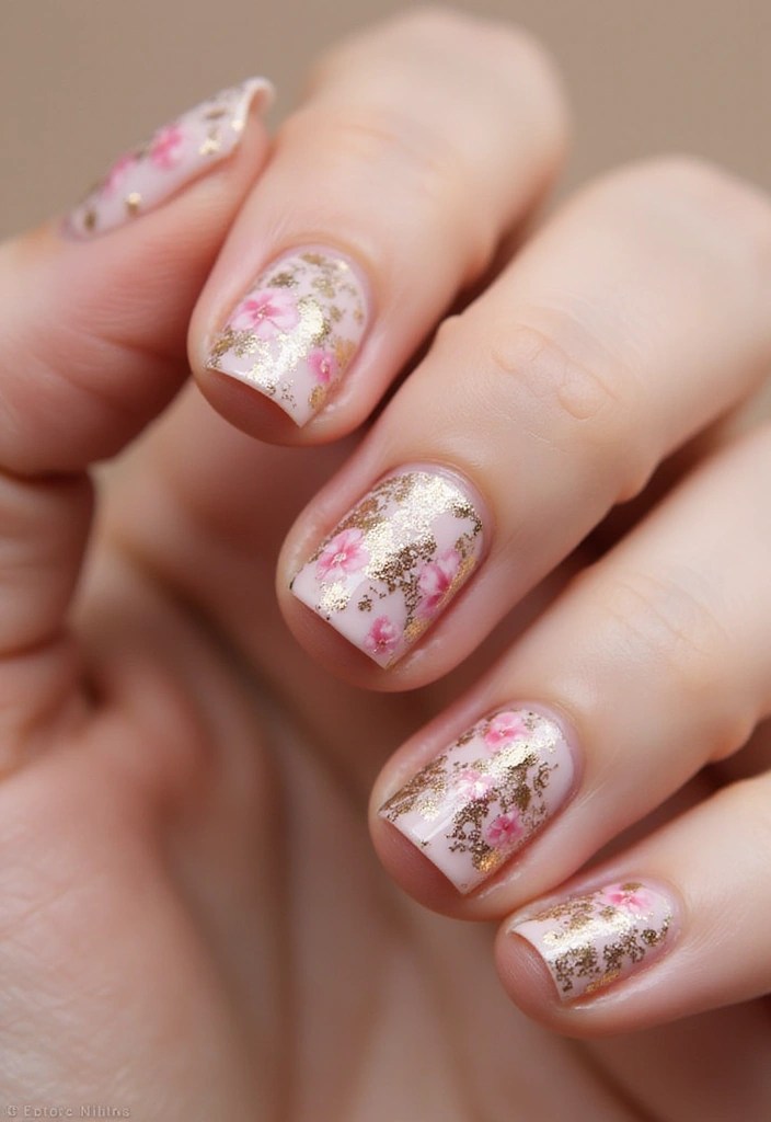 15 Jaw-Dropping Pink Gold Nail Designs for a Glamorous Look (You Won't Believe #5!) - 3. Floral Fantasy