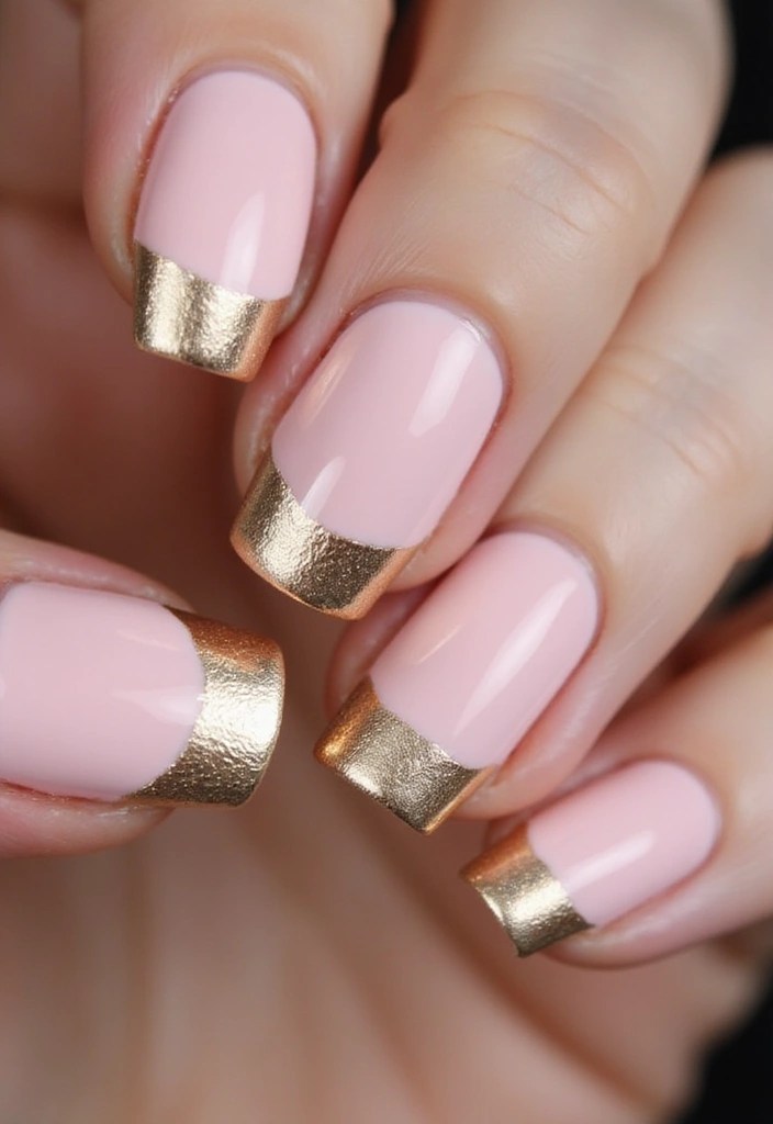 15 Jaw-Dropping Pink Gold Nail Designs for a Glamorous Look (You Won't Believe #5!) - 4. Classy French Tips