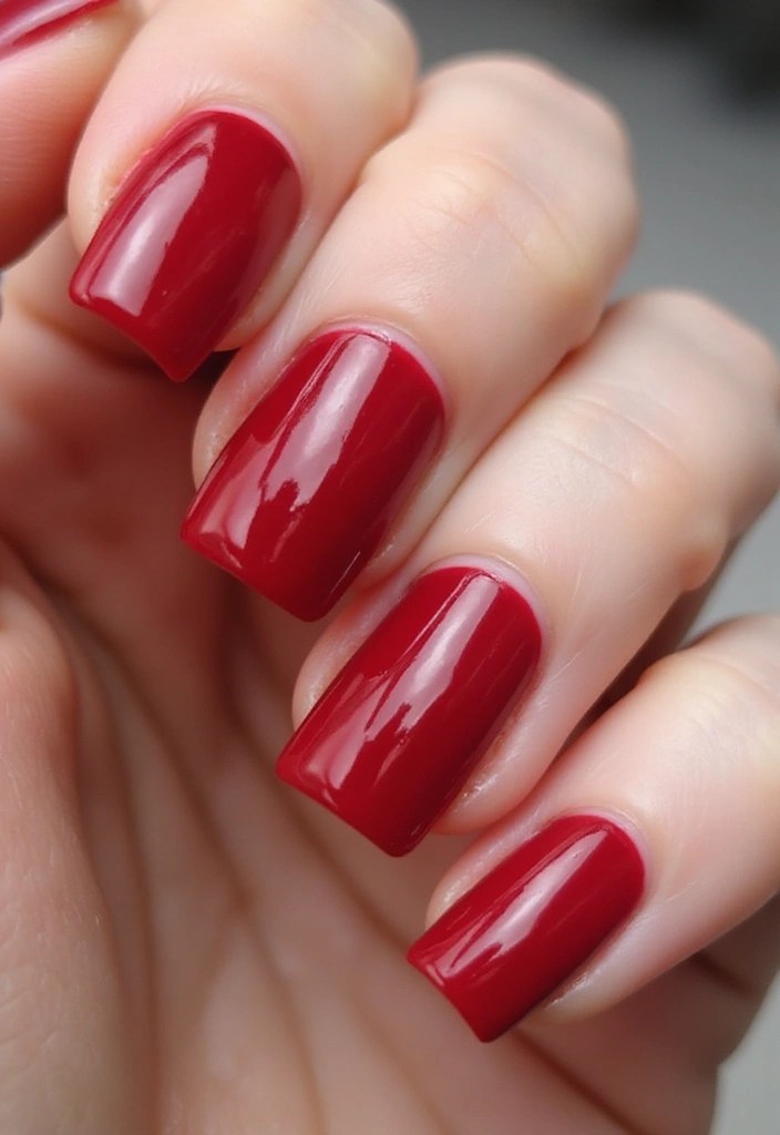 15 Stunning Red Square Acrylic Nails That Will Leave You Breathless! - 1. Classic Crimson