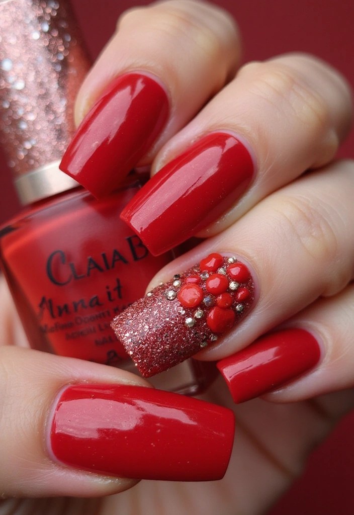 15 Stunning Red Square Acrylic Nails That Will Leave You Breathless! - 12. Textured Designs