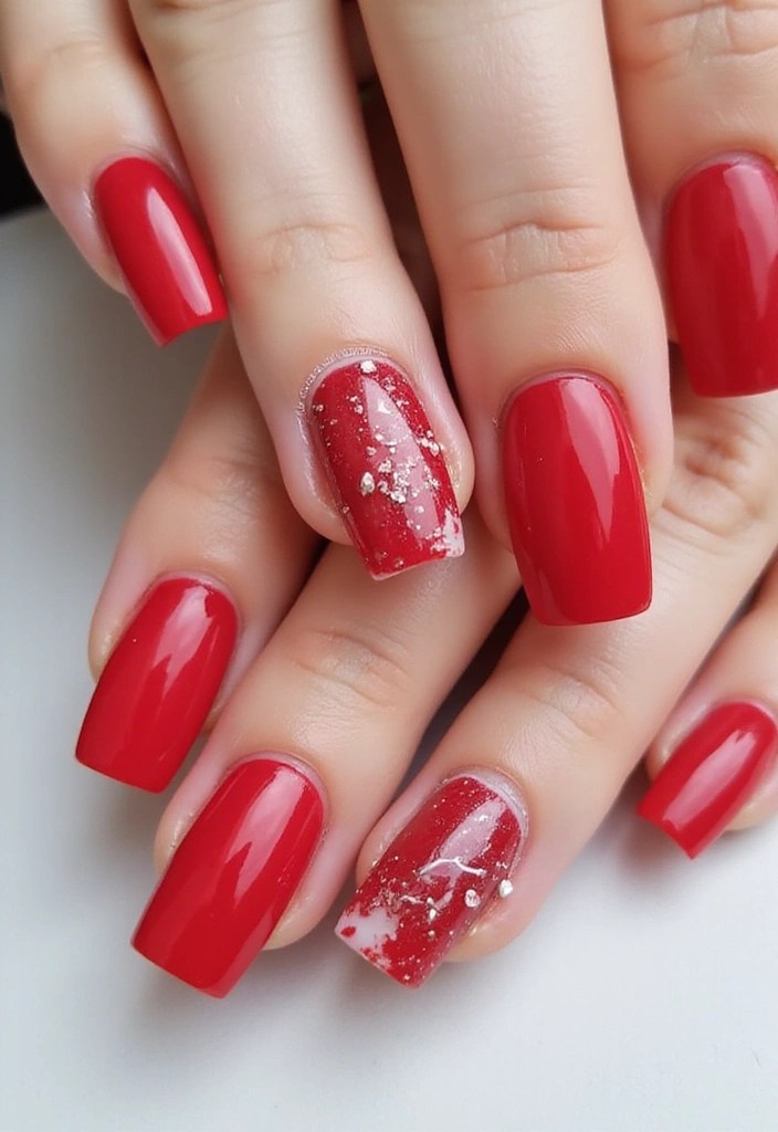 15 Stunning Red Square Acrylic Nails That Will Leave You Breathless! - 9. Negative Space