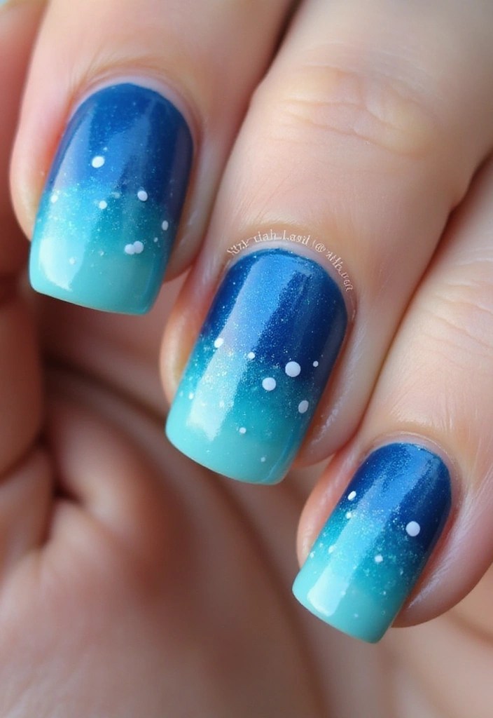 16 Blue Green Nail Ideas That Are Giving Mermaidcore Energy - 1. Ocean Wave Ombre