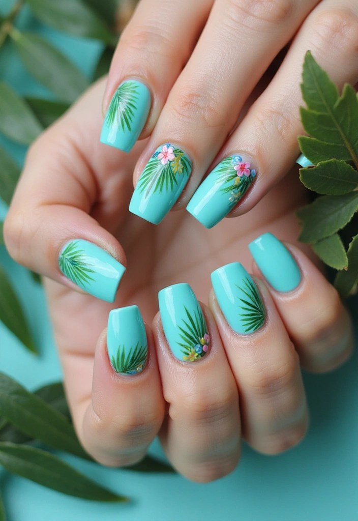 16 Blue Green Nail Ideas That Are Giving Mermaidcore Energy - 4. Tropical Ocean