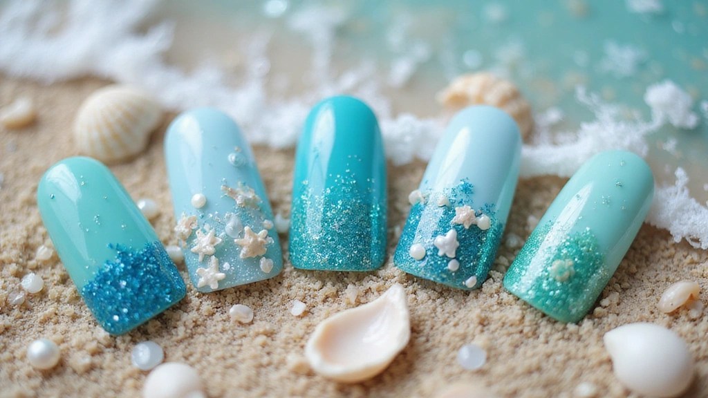 16 Blue Green Nail Ideas That Are Giving Mermaidcore Energy