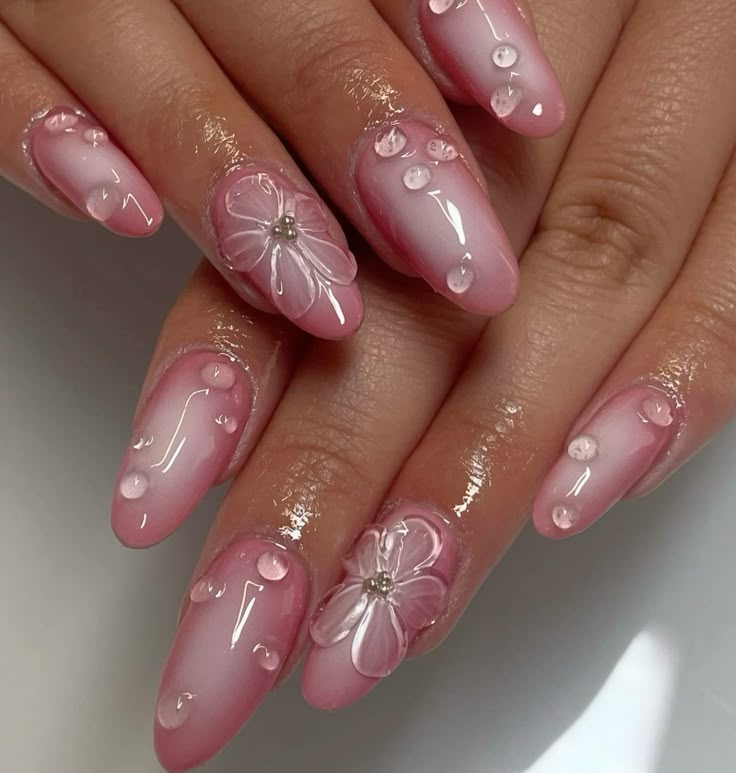 16 Jaw-Dropping Raindrop Nail Ideas You Can Totally DIY (You Won't Believe #5!) - 4. Playful Pink Petals