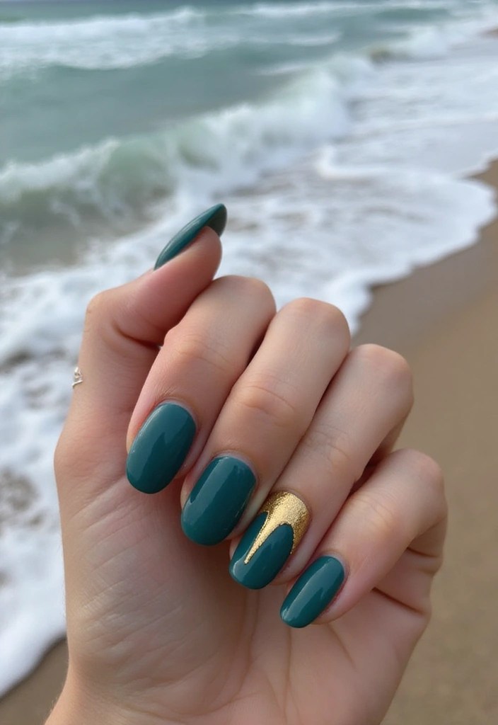 16 Mermaid-Inspired Nail Polish Colors That Will Transform Your Look! - 1. Ocean's Embrace: Deep Teal