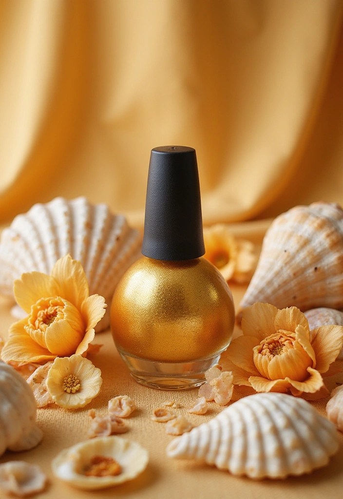 16 Mermaid-Inspired Nail Polish Colors That Will Transform Your Look! - 12. Sunset Dreams: Warm Gold