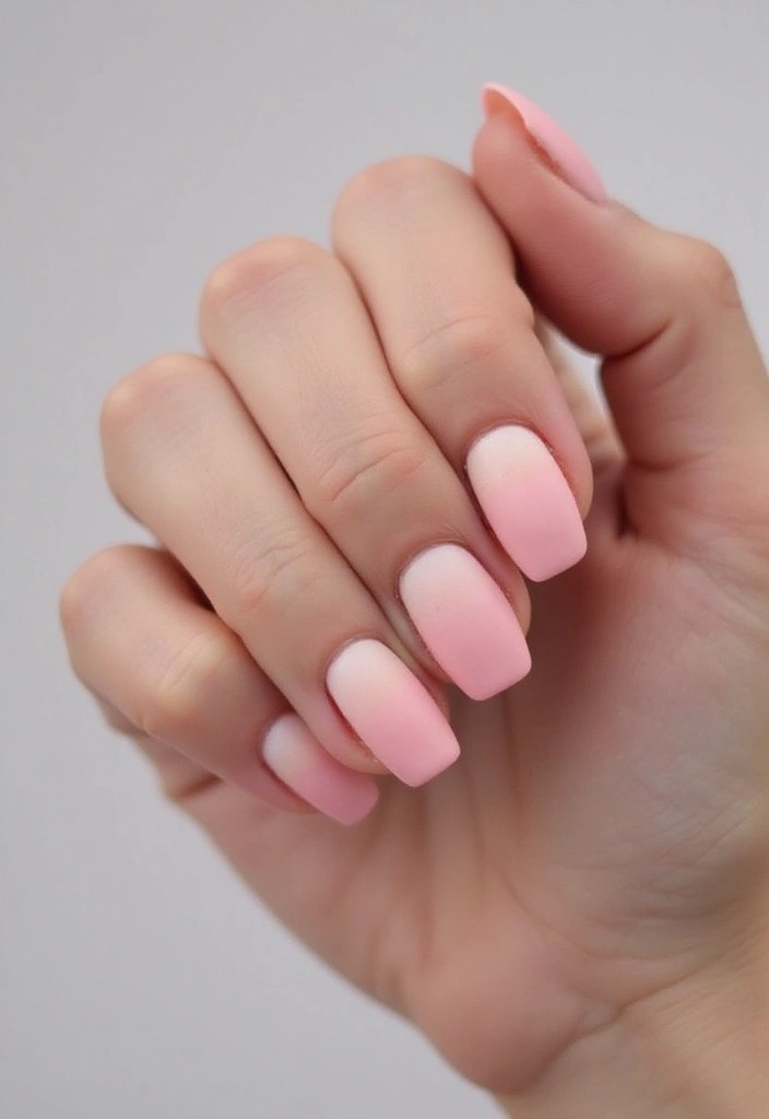 16 Ombre Pink Nail Ideas That Are Pretty in Every Shade - 12. Ombre Pink with Matte Finish
