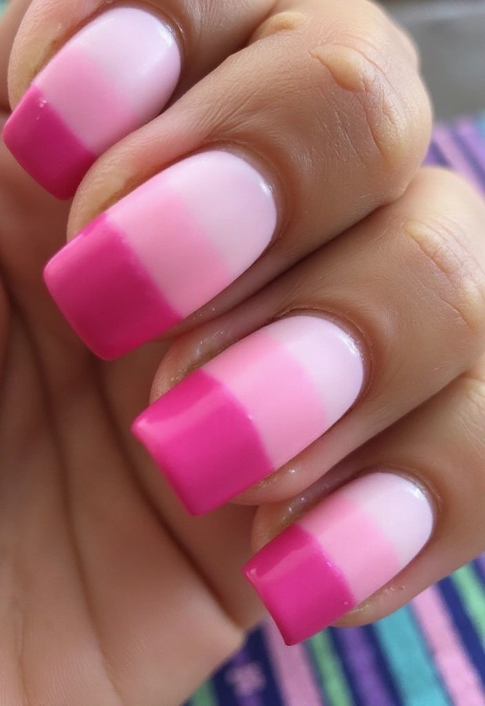 16 Ombre Pink Nail Ideas That Are Pretty in Every Shade - 2. Bold Fuchsia to Light Pink Ombre