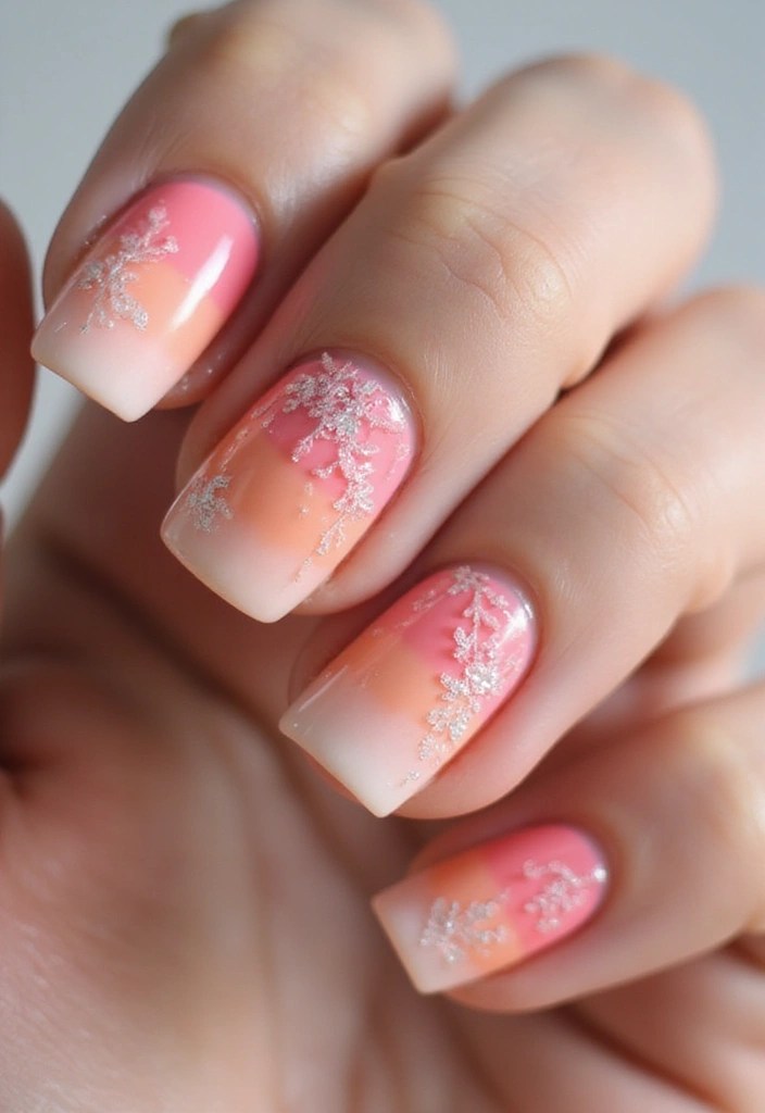 16 Ombre Pink Nail Ideas That Are Pretty in Every Shade - 7. Ombre Pink and Peach Combo