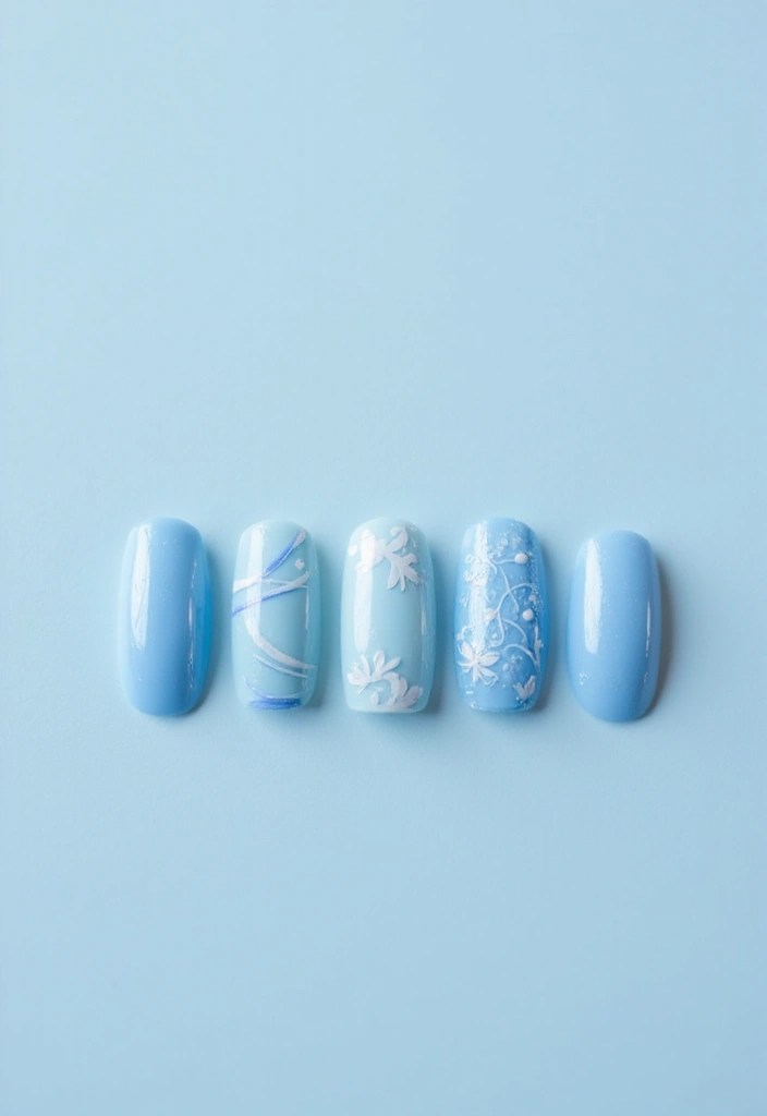17 Cute Baby Blue Nail Ideas You’ll Want to Copy This Season - 11. Baby Blue Negative Space Nails
