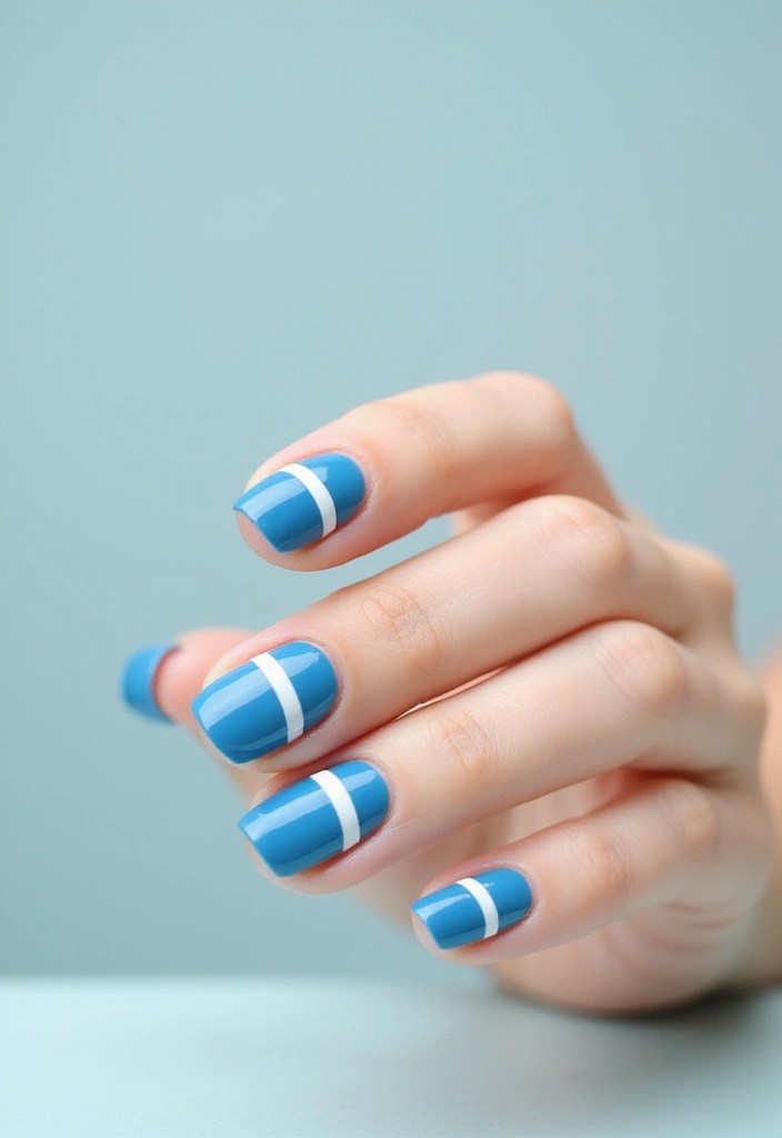 17 Cute Baby Blue Nail Ideas You’ll Want to Copy This Season - 12. Baby Blue with Stripes