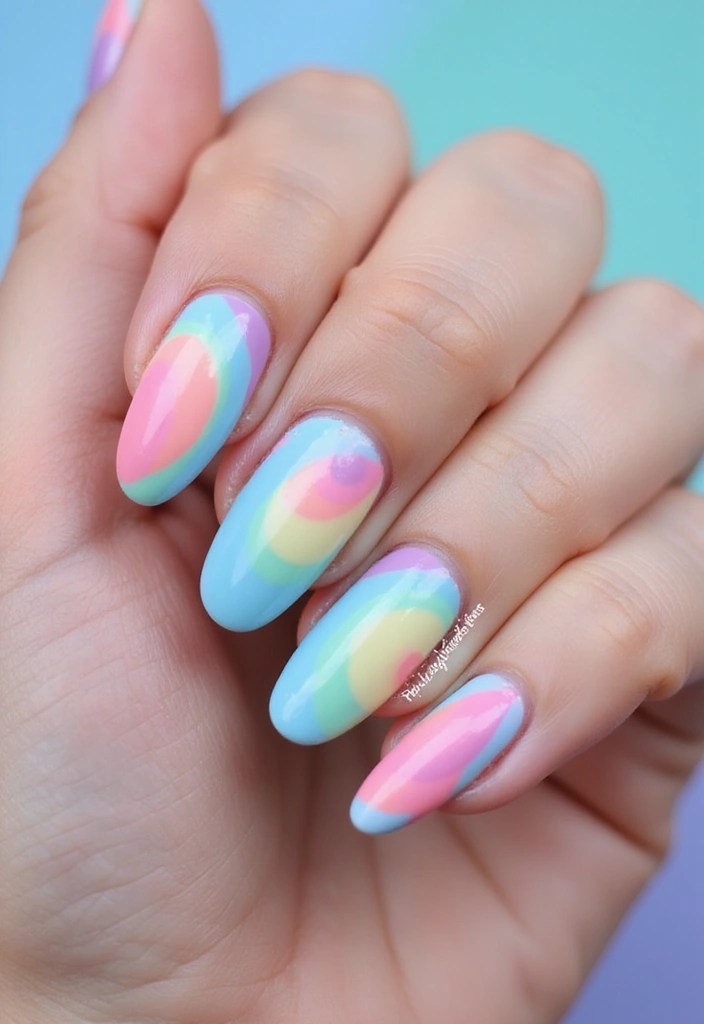 17 Cute Baby Blue Nail Ideas You’ll Want to Copy This Season - 7. Baby Blue and Pastel Rainbow