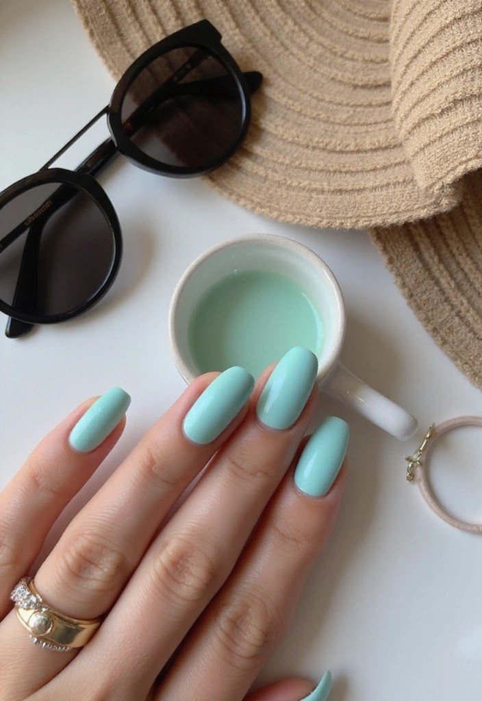 5 Aqua Blue Stiletto Nail Ideas Perfect for Pool Days - 5. Matte Aqua Elegance
