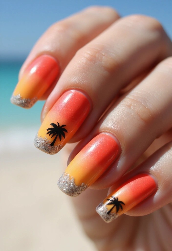 6 Gorgeous Summer Manicure Ideas Featuring Ombre Magic! - 1. Sunset Ombre Nails