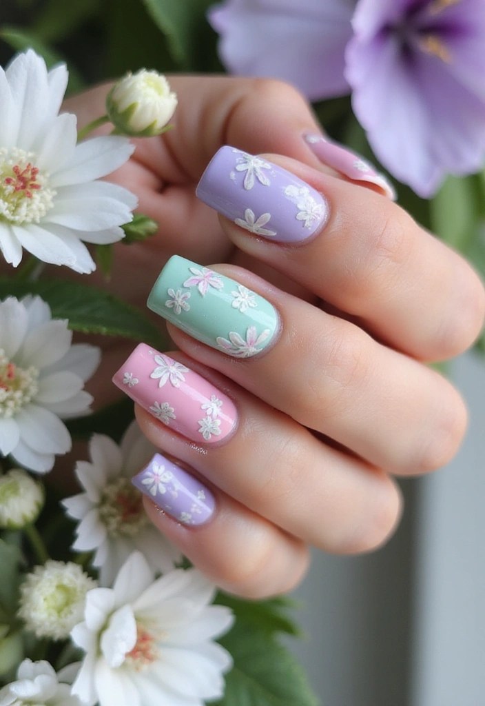 6 Gorgeous Summer Manicure Ideas Featuring Ombre Magic! - 3. Floral Ombre Delight