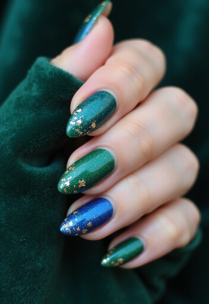 7 Chic Almond Nail Designs That Will Make You the Trendsetter! - 2. Jewel Toned Elegance: Rich Colors and Glamour