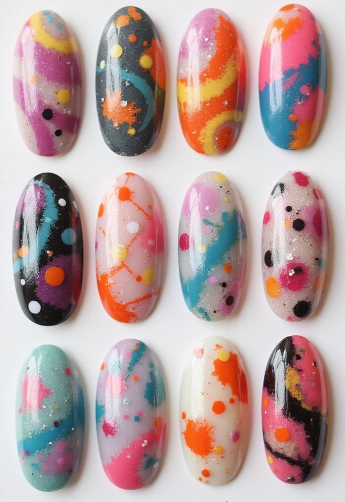 7 Chic Almond Nail Designs That Will Make You the Trendsetter! - 6. Abstract Art: Express Yourself with Uniqueness