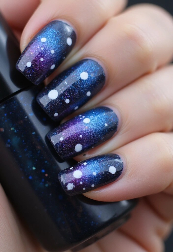 7 Easy Enchanted Nail Art Ideas for Beginners (You Won't Believe #4!) - 1. Twinkling Galaxy Nails