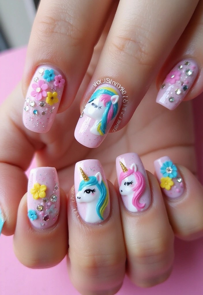 7 Easy Enchanted Nail Art Ideas for Beginners (You Won't Believe #4!) - 4. Whimsical Unicorns (You Won't Believe This One!)