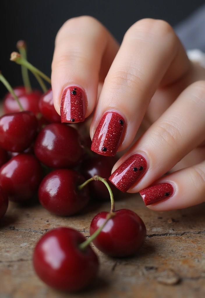 7 Glossy Red Short Oval Nails Inspired by Summer Fruits - 2. Cherry Bomb