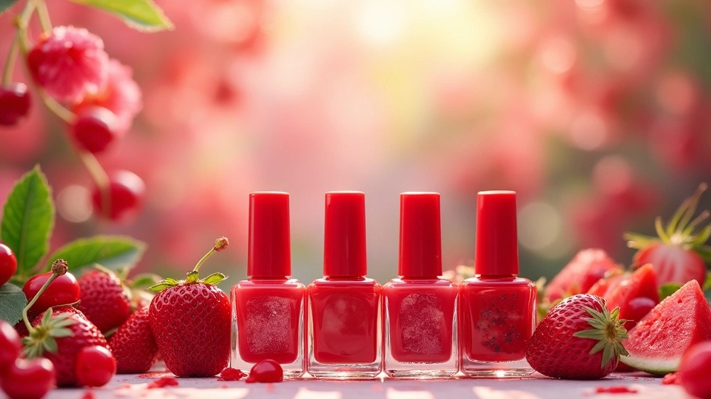 7 Glossy Red Short Oval Nails Inspired by Summer Fruits
