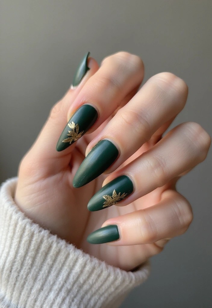 7 Green Gel Nail Trends That Will Make Your Summer Sizzle! - 3. Forest Green Elegance