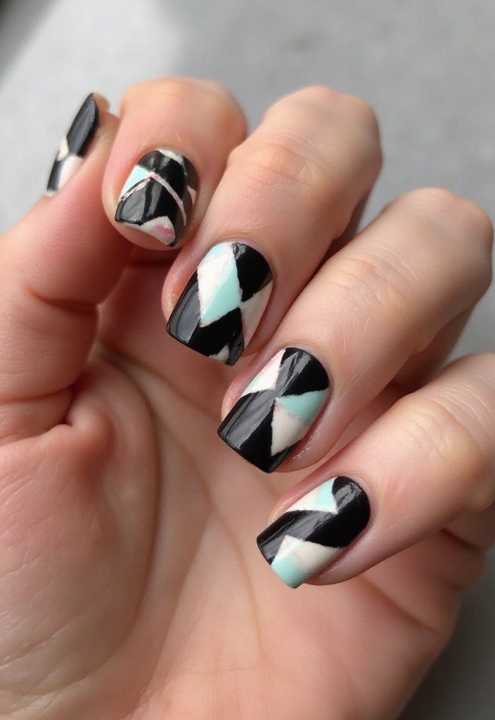 7 Squoval Nail Designs You Need to See to Believe (Perfect for Every Occasion!) - 3. Geometric Squoval Designs