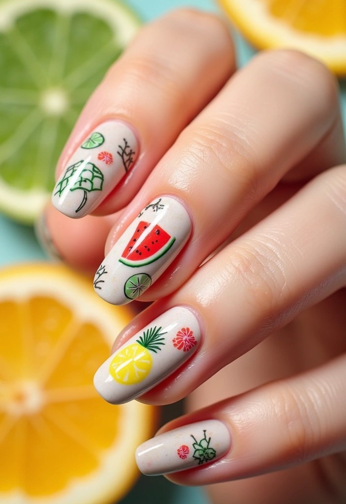 8 Creative Summer Shape Nail Art Techniques That Every Baddie Needs (You’ll Love #3!) - 4. Fruit Inspired Fun