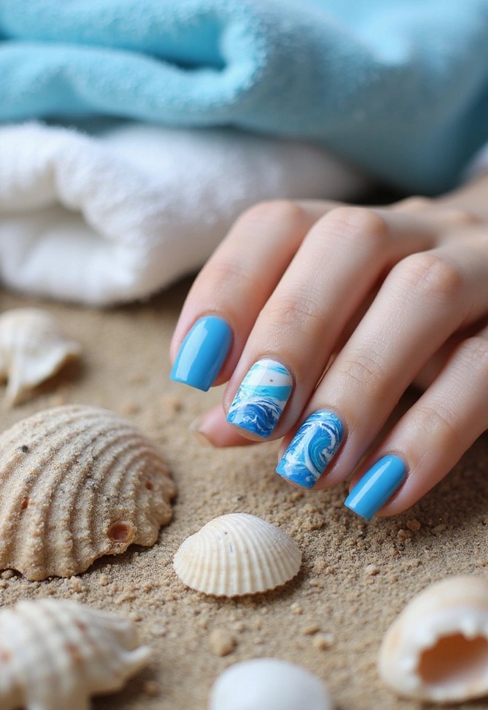 8 Creative Summer Shape Nail Art Techniques That Every Baddie Needs (You’ll Love #3!) - 7. Beachy Waves