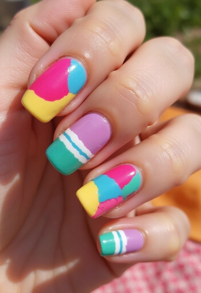 8 Easy Almond Shape Nail Designs for Summer Perfection (#4 Is a Must-Try!) - 6. Popsicle Colors