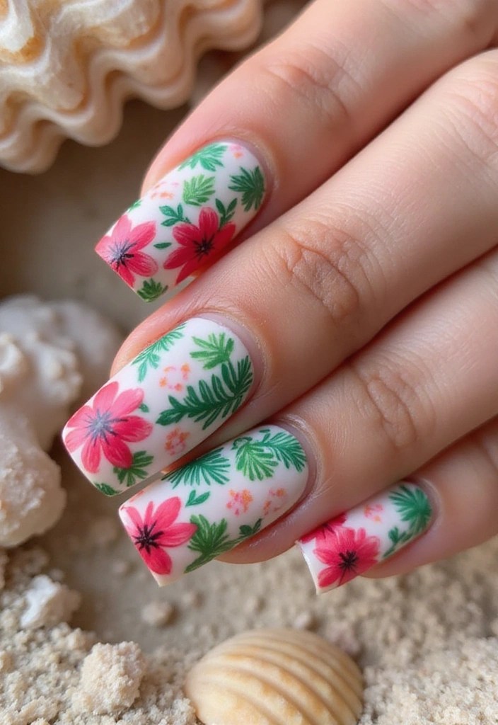 8 Stunning Summer Coffin Nail Inspirations That Will Leave You Breathless (You Won't Believe #5!) - 1. Tropical Vibes with Bright Colors