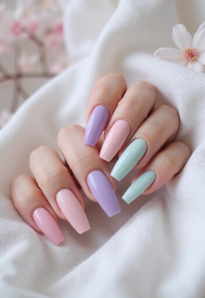 8 Stunning Summer Coffin Nail Inspirations That Will Leave You Breathless (You Won't Believe #5!) - 2. Elegant Pastels for a Soft Touch