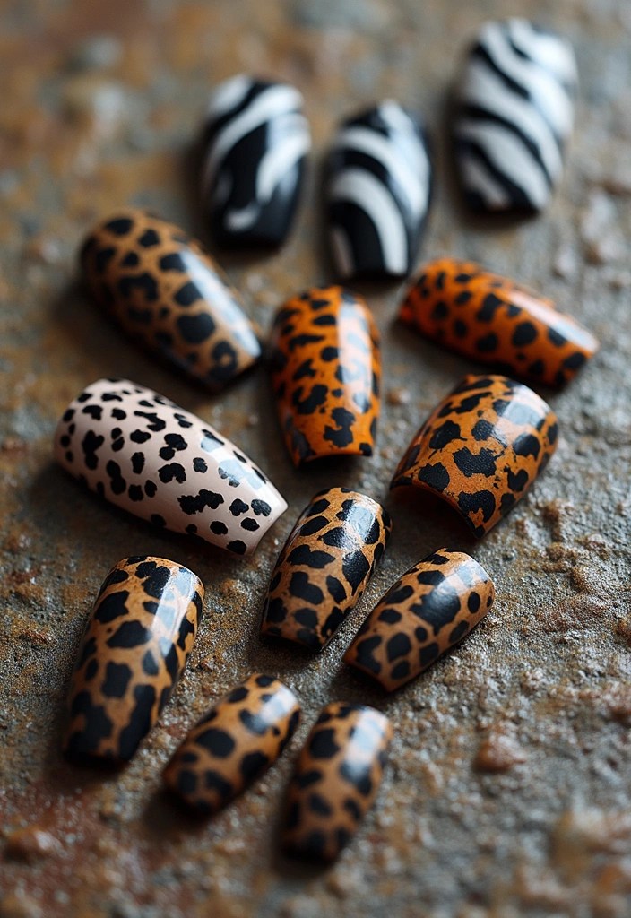 8 Stunning Summer Coffin Nail Inspirations That Will Leave You Breathless (You Won't Believe #5!) - 7. Bold Animal Prints for Edgy Style