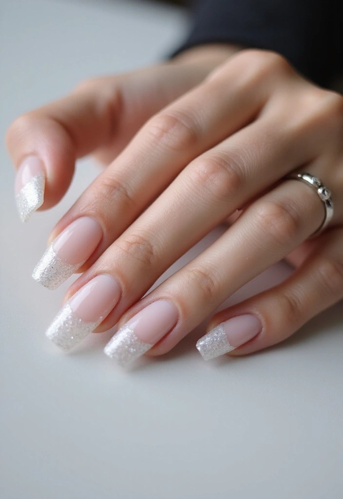 9 Dazzling Glitter Coffin Nails That'll Make You the Star of Every Party! - 8. Minimalist Chic